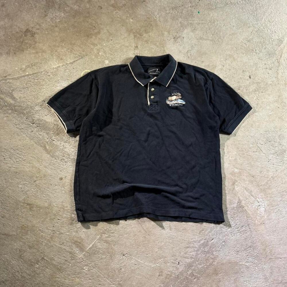 Vintage 90’s Black Wyoming Polo Shirt